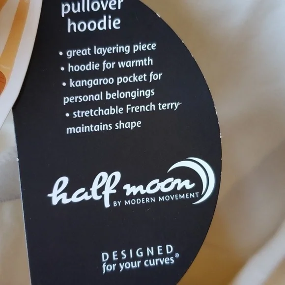 Half Moon by Modern Movement hoodie pullover SZ Medium Ecru NWT - Picture 6 of 12